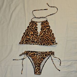 SHEIN Animal Print Scalloped Bikini